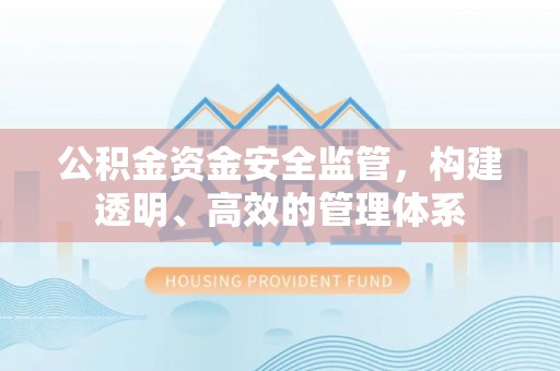 中西区公积金资金安全监管，构建透明、高效的管理体系