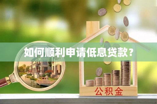 中西区如何顺利申请低息贷款？