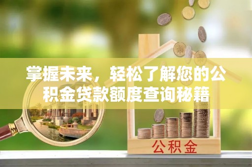 中西区掌握未来，轻松了解您的公积金贷款额度查询秘籍