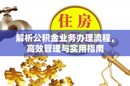 中西区解析公积金业务办理流程，高效管理与实用指南