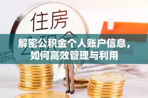中西区解密公积金个人账户信息，如何高效管理与利用