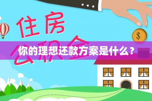 中西区你的理想还款方案是什么？